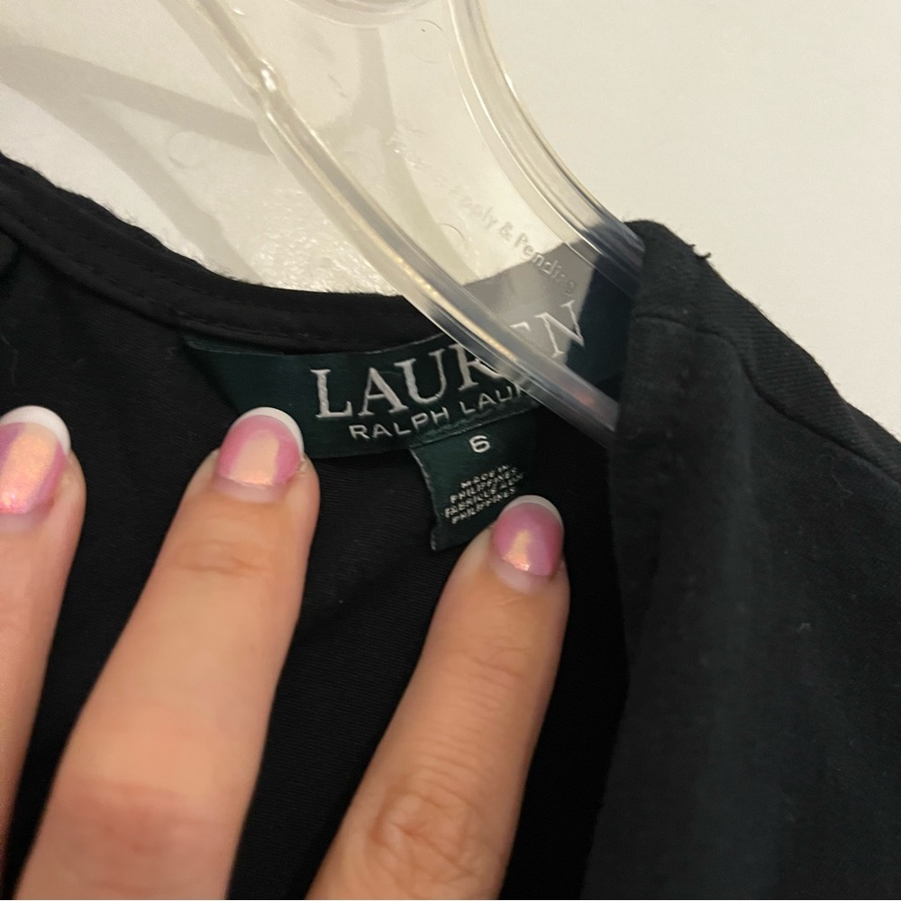 Lauren Ralph Lauren Black Chamonix Sleeveless Mini V-Neck Dress - Size 6 - Picture 3 of 12